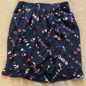 Rebecca Taylor floral silk skirt size 6
